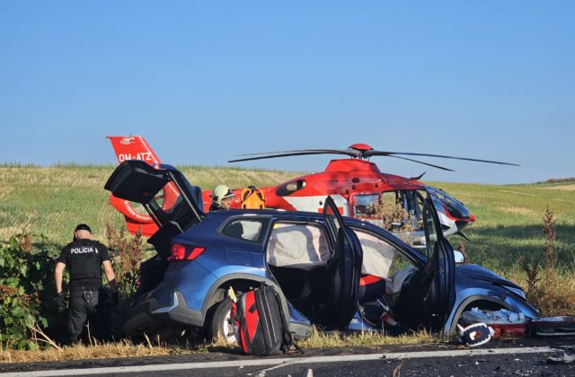 Dopravná nehoda za obcou Blatné si vyžiadala život jednej osoby, na miesto bol privolaný aj vrtuľník (foto)