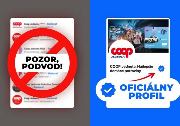 Pozor: Nenaleťte na falošné profily vydávajúce sa za COOP Jednotu