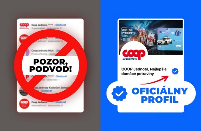 Pozor: Nenaleťte na falošné profily vydávajúce sa za COOP Jednotu